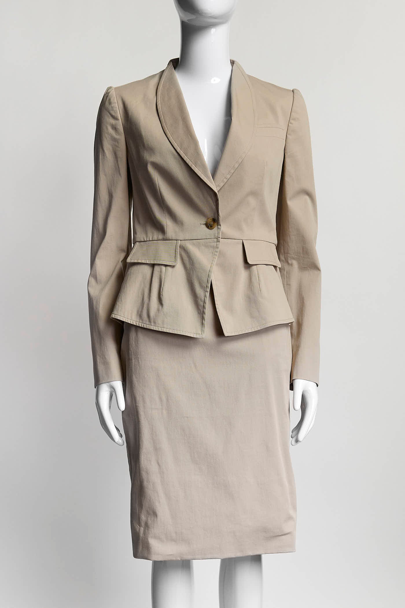 Dolce & Gabbana Khaki Blazer/Skirt Suit  38