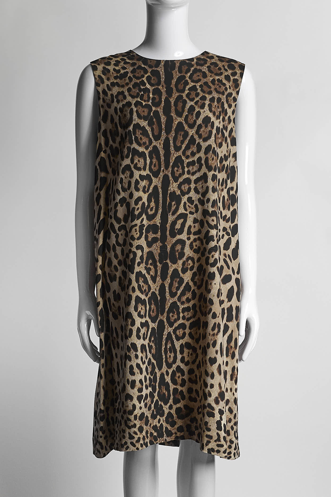 Dolce & Gabbana Leopard Printed Sleeveless Dress IT 48