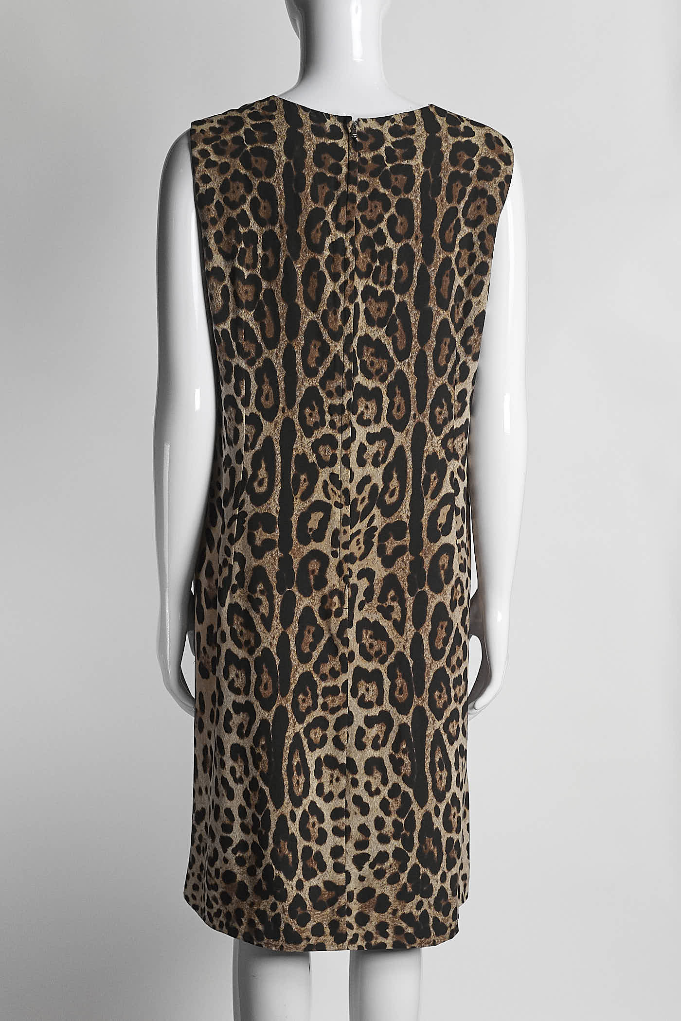 Dolce & Gabbana Leopard Printed Sleeveless Dress IT 48