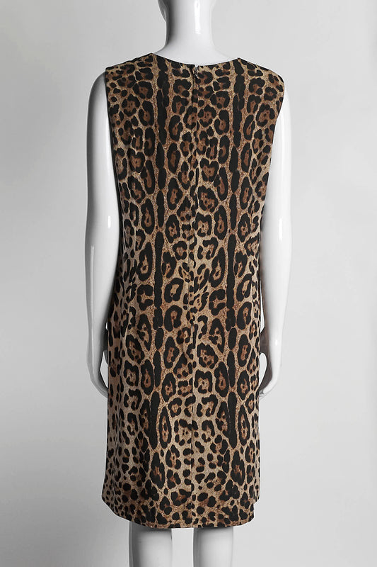 Dolce & Gabbana Leopard Printed Sleeveless Dress IT 48