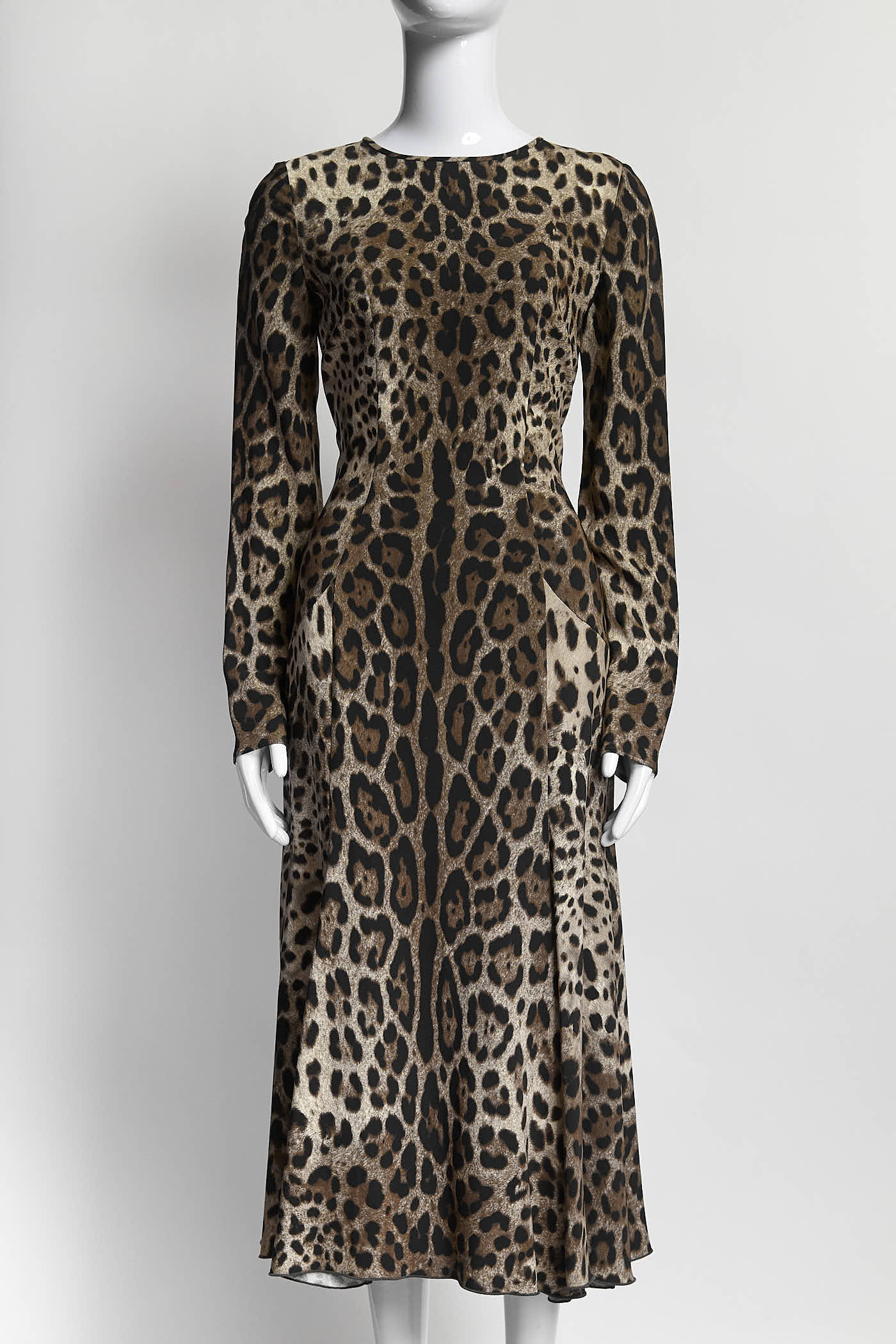 Dolce & Gabbana Longsleeve Leopard Dress 42