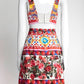 Dolce & Gabbana Multicolor Carretto Roses Print Cotton Crop Top & Skirt Set 40