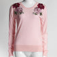 Dolce & Gabbana Pink Cashmere Floral Embroidered Kint Top 40