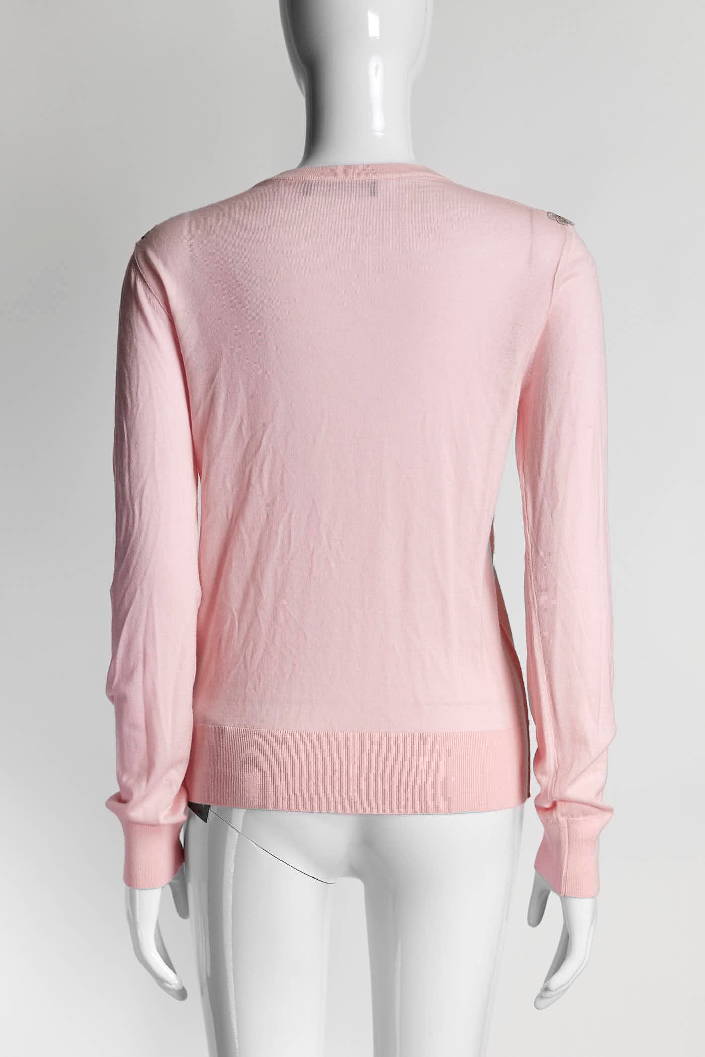 Dolce & Gabbana Pink Cashmere Floral Embroidered Kint Top 40