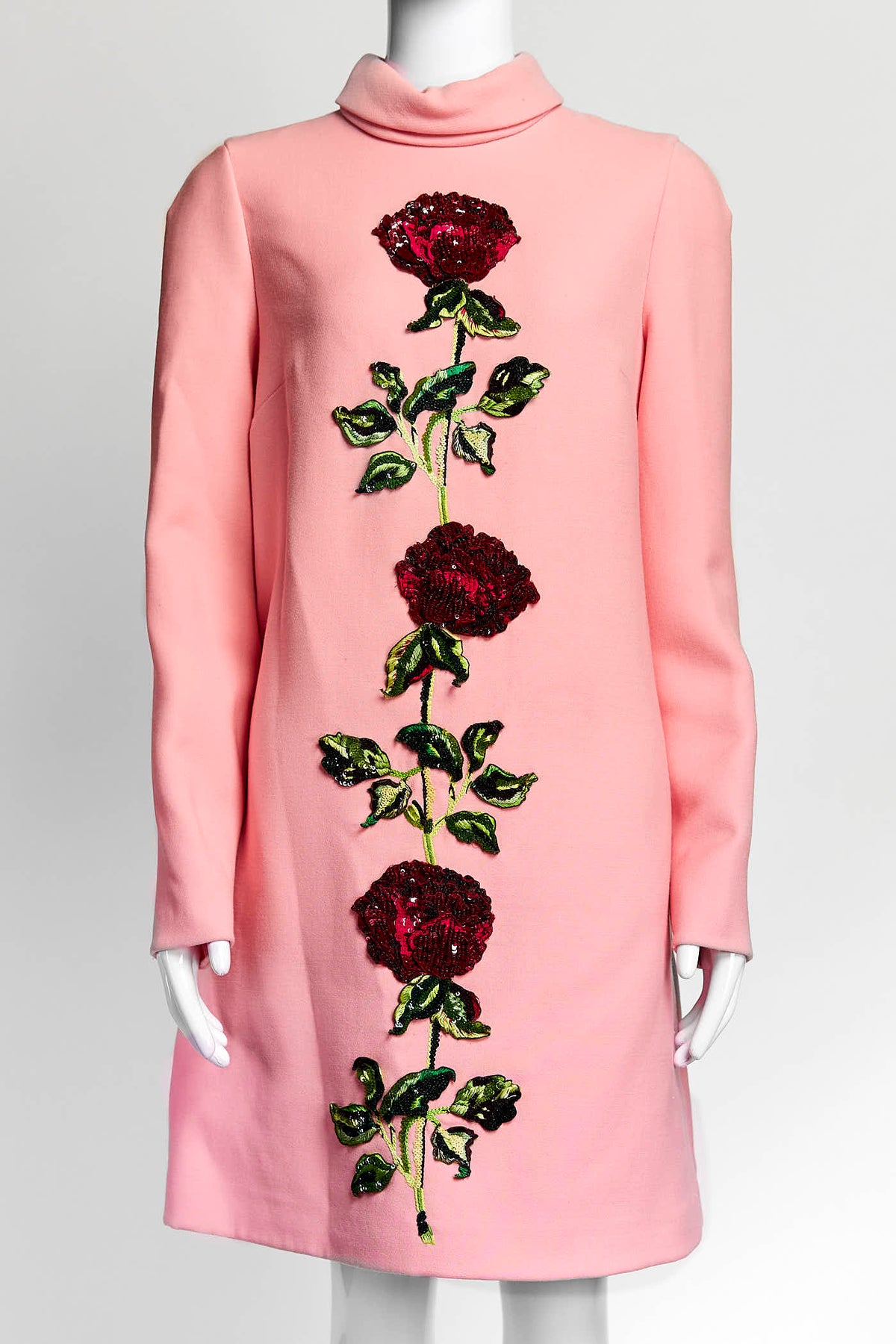 Dolce& Gabbana Pink Dress with Sequin Rose Detail M