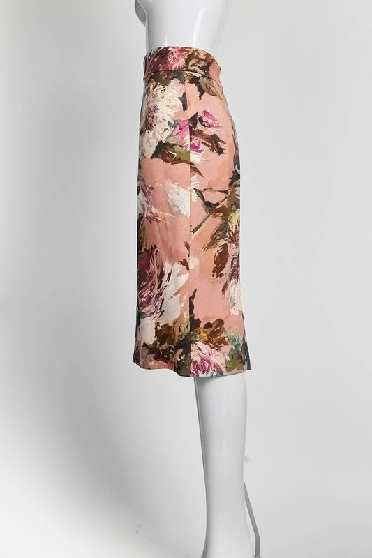 Dolce & Gabbana Pink Floral Skirt 40