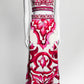 Dolce & Gabbana Pink Silk Printed Skirt Set 42