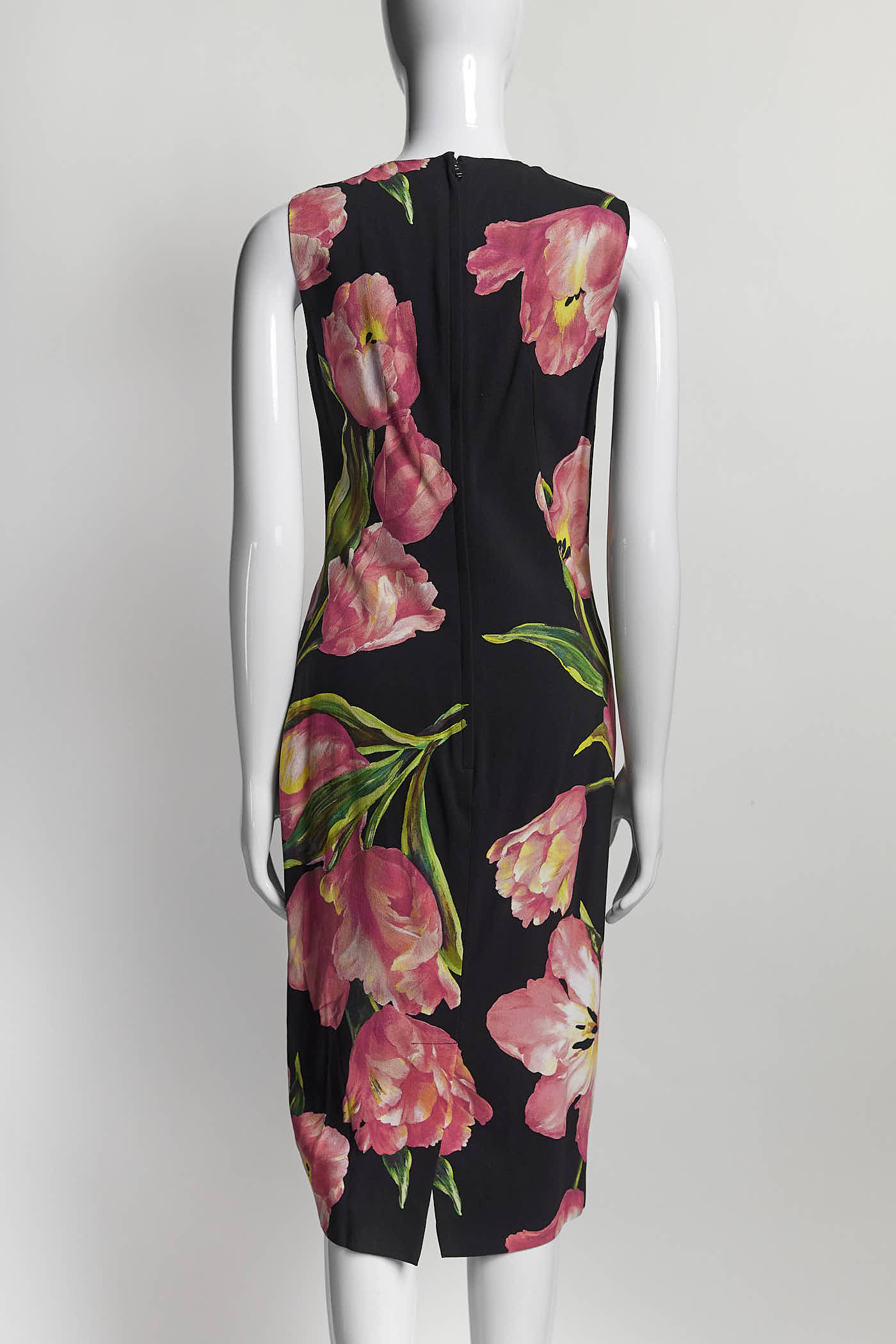 Dolce & Gabbana Pink Tulip Print Sleeveless Dress 40