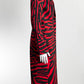 Dolce & Gabbana Red/Black Zebra Print Midi Coat 38