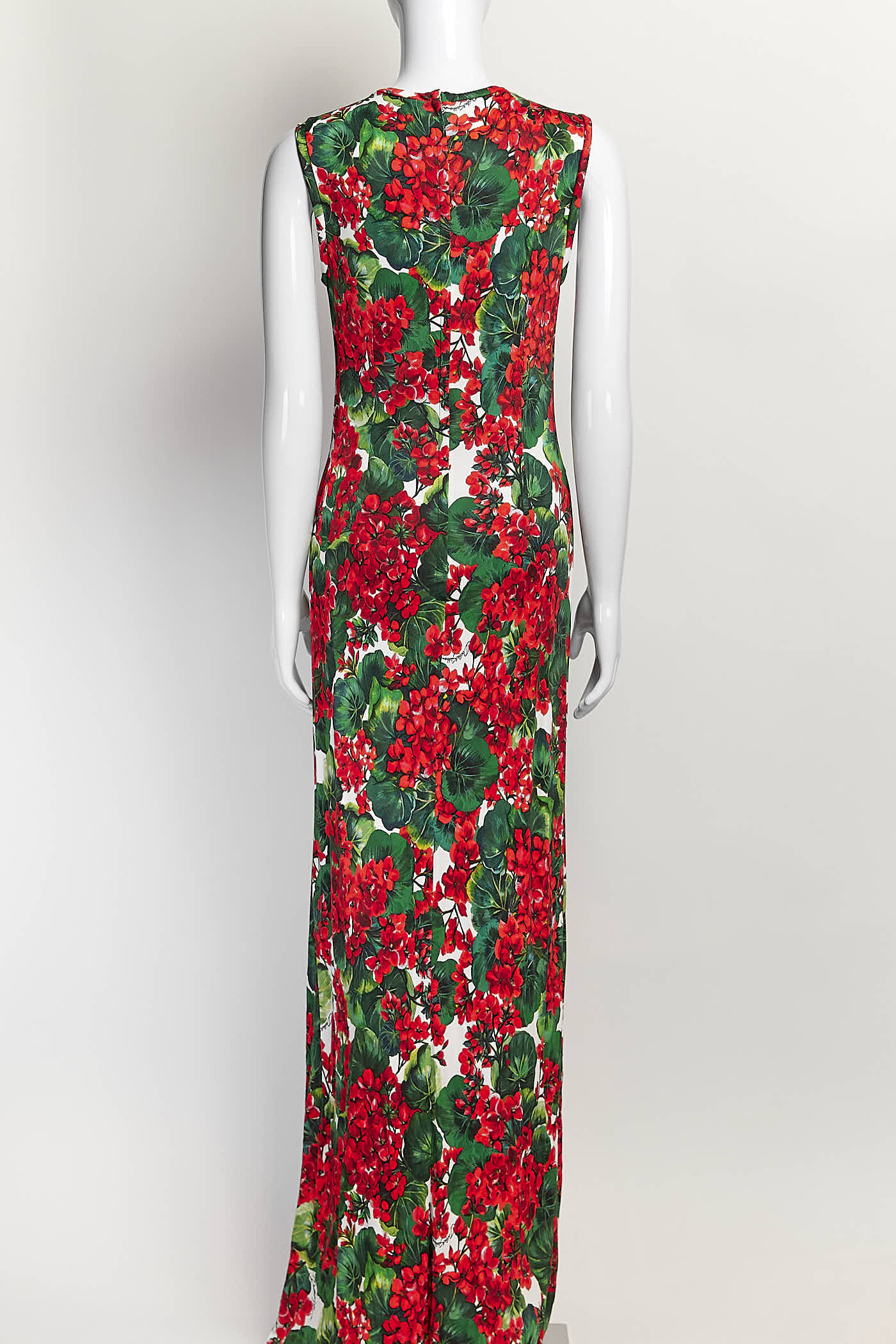 Dolce & Gabbana Red Floral Sleeveless Dress 42