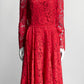Dolce & Gabbana Red Lace Dress 42