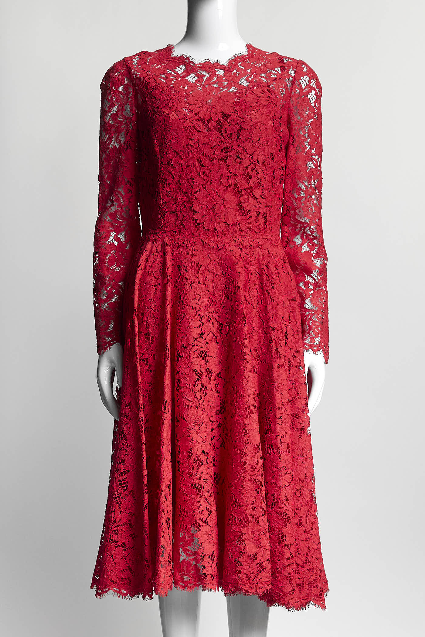 Dolce & Gabbana Red Lace Dress 42