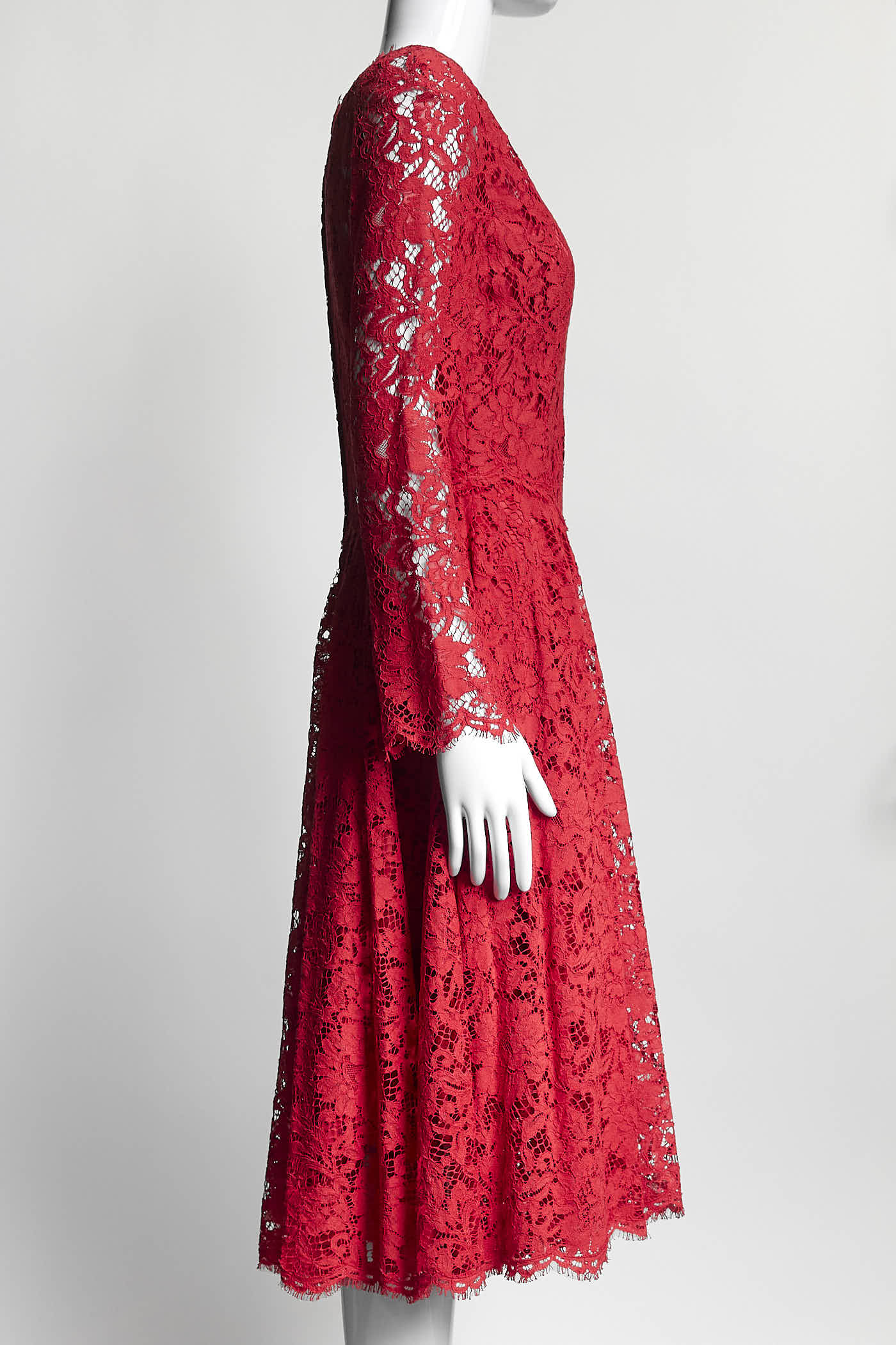 Dolce & Gabbana Red Lace Dress 42