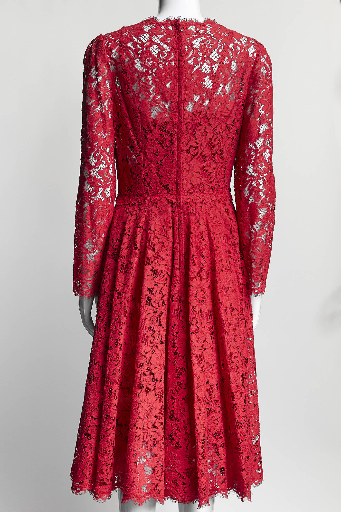 Dolce & Gabbana Red Lace Dress 42