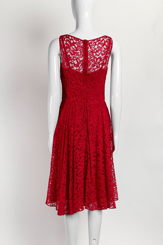 Dolce & Gabbana Red Lace Tank Dress IT40 FR38