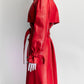 Dolce & Gabbana Red Leather Trench Coat IT 40