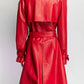 Dolce & Gabbana Red Leather Trench Coat IT 40