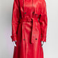 Dolce & Gabbana Red Leather Trench Coat IT 40