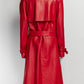 Dolce & Gabbana Red Leather Trench Coat IT 40