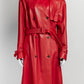 Dolce & Gabbana Red Leather Trench Coat IT 40