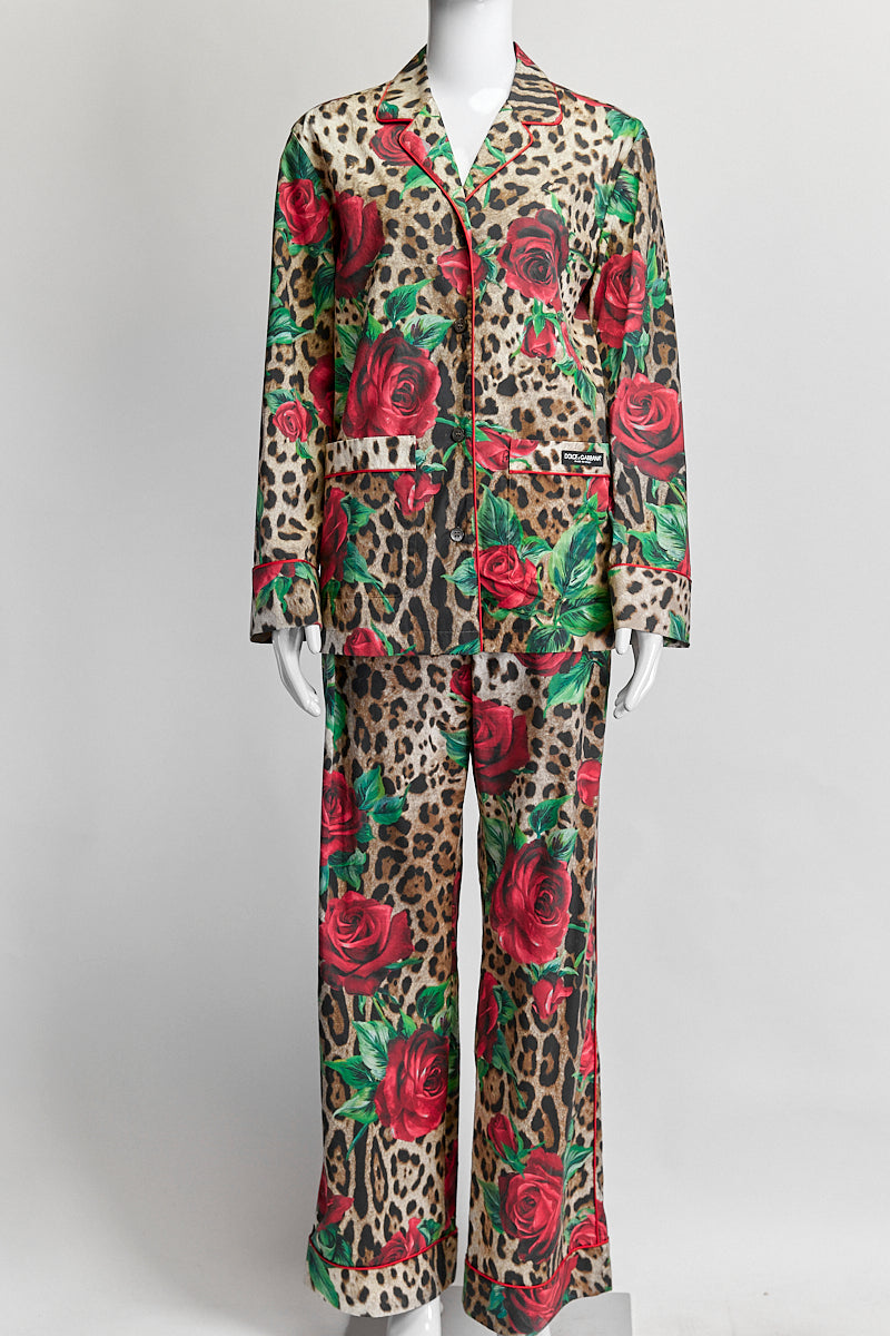 Dolce & Gabbana Rose Leopard Printed Set IT 38