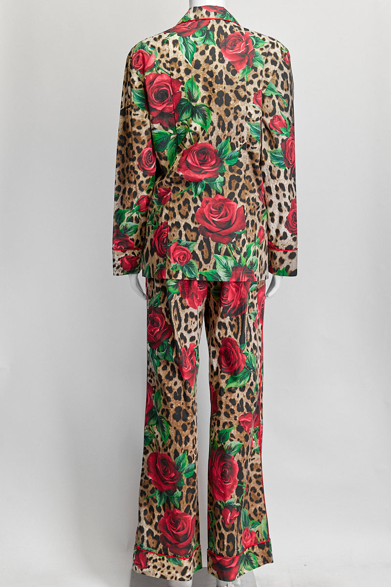 Dolce & Gabbana Rose Leopard Printed Set IT 38