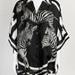 Dolce & Gabbana Short-sleeved twill shirt with zebra print 36