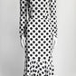 Dolce & Gabbana White/Black Polka Dot Long Dress
