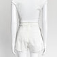 Dolce & Gabbana White Cotton with Embroidered Floral Shirt/Short Set 36