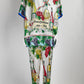 Dolce & Gabbana Wine Printed Silk Shirt/Pants 40