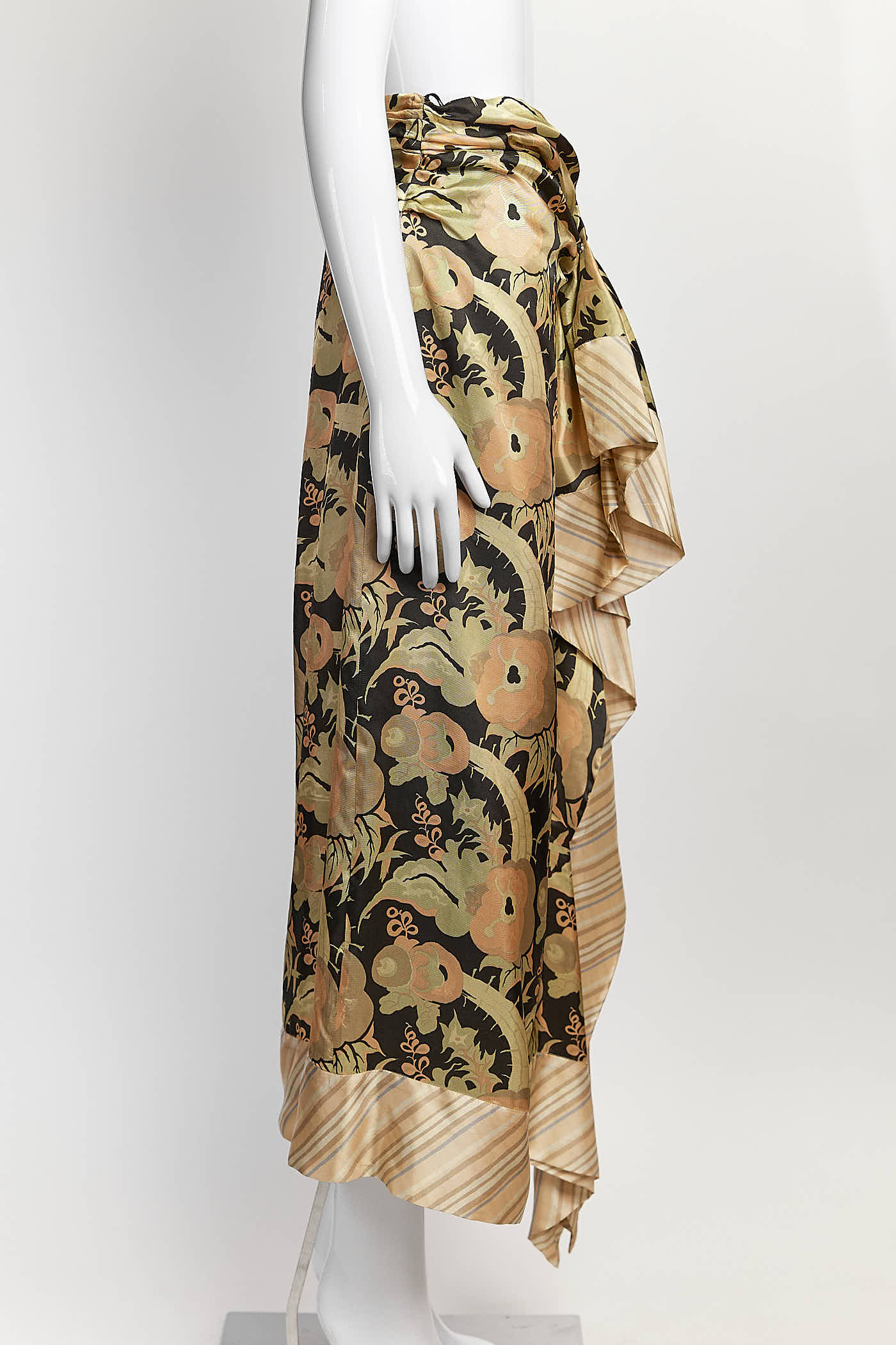 Dries Van Noten Floral Printed Draped Skirt 36