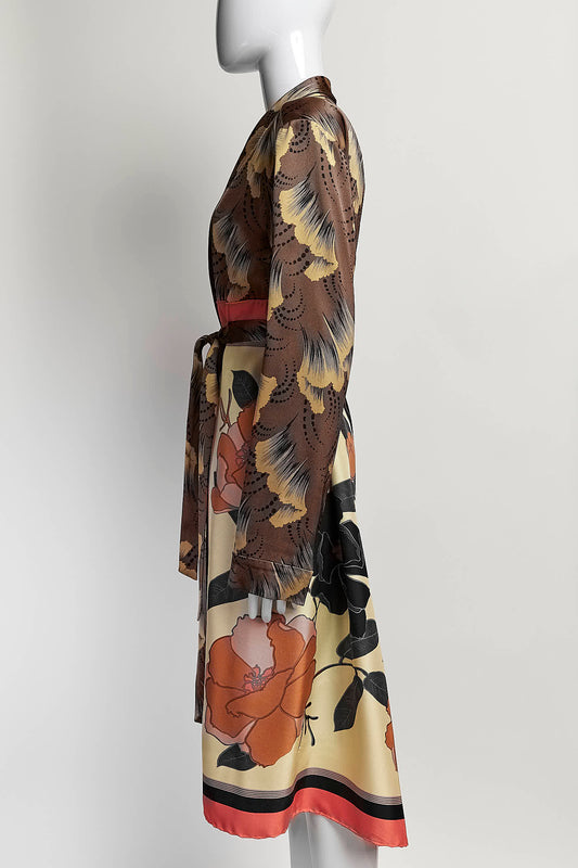Dries Van Noten Floral Viscose-Blend Kimono XS