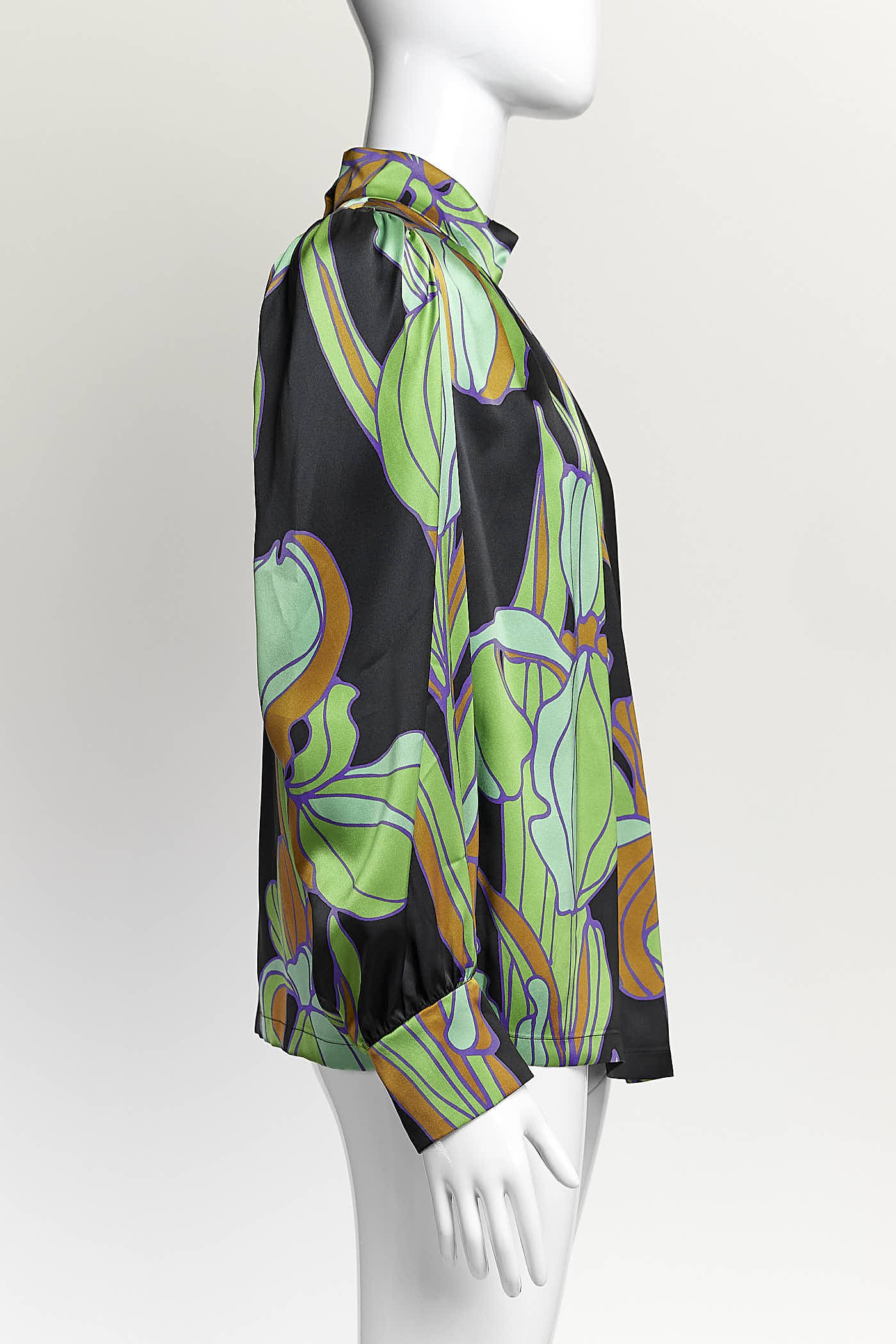 Dries Van Noten Green Floral Blouse 34