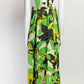 Dries Van Noten Green Floral Printed  Satin Dress 36