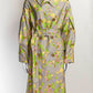Dries Van Noten Light Grey Multicolor Patterned Trench Coat M