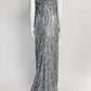 Dries Van Noten Silver Sequin Long Dress 38