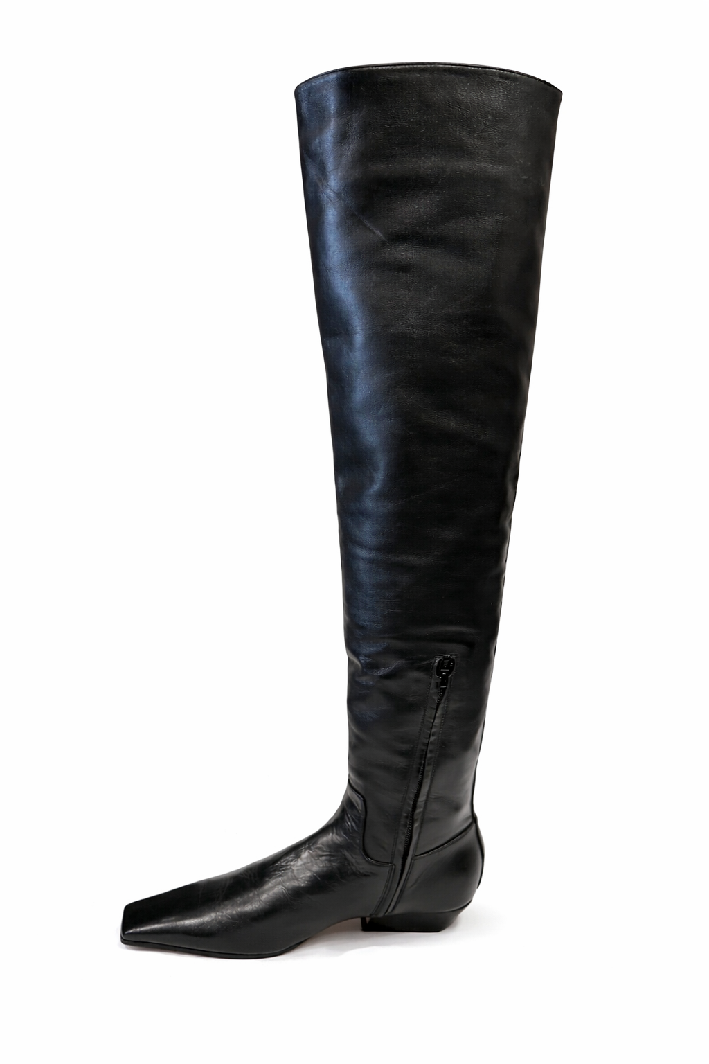 KHAITE CLIVE 35 LEATHER OVER-THE-KNEES BOOTS - SIZE 37