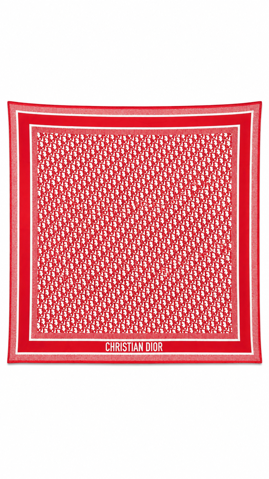 DIOR MONOGRAM RED AND BLUE SCARF