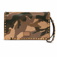 Valentino Rockstud Camouflage Canvas and Leather Clutch