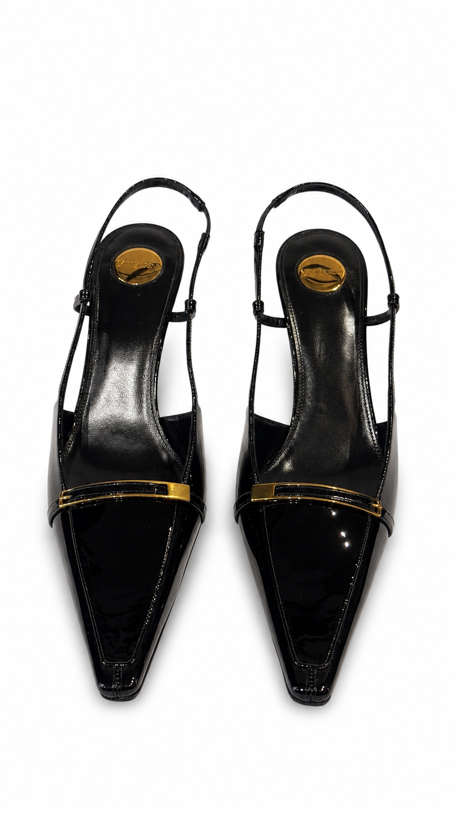 Saint laurent jacqueline patent leather slingback pumps - size 40