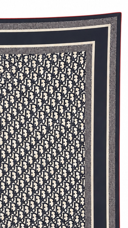 DIOR MONOGRAM RED AND BLUE SCARF