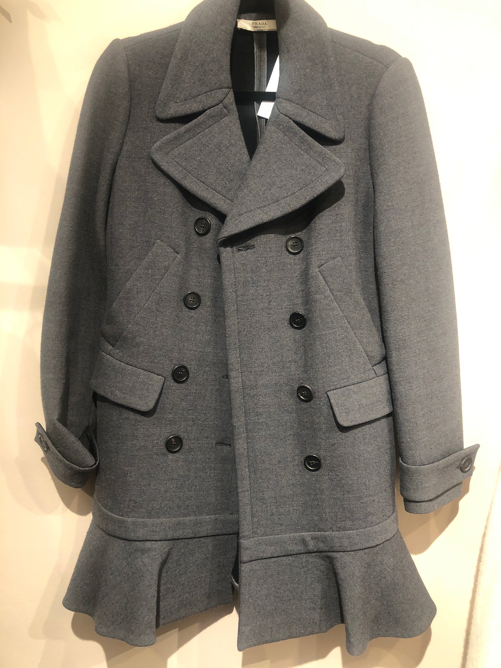 Prada grey coat- double breasted