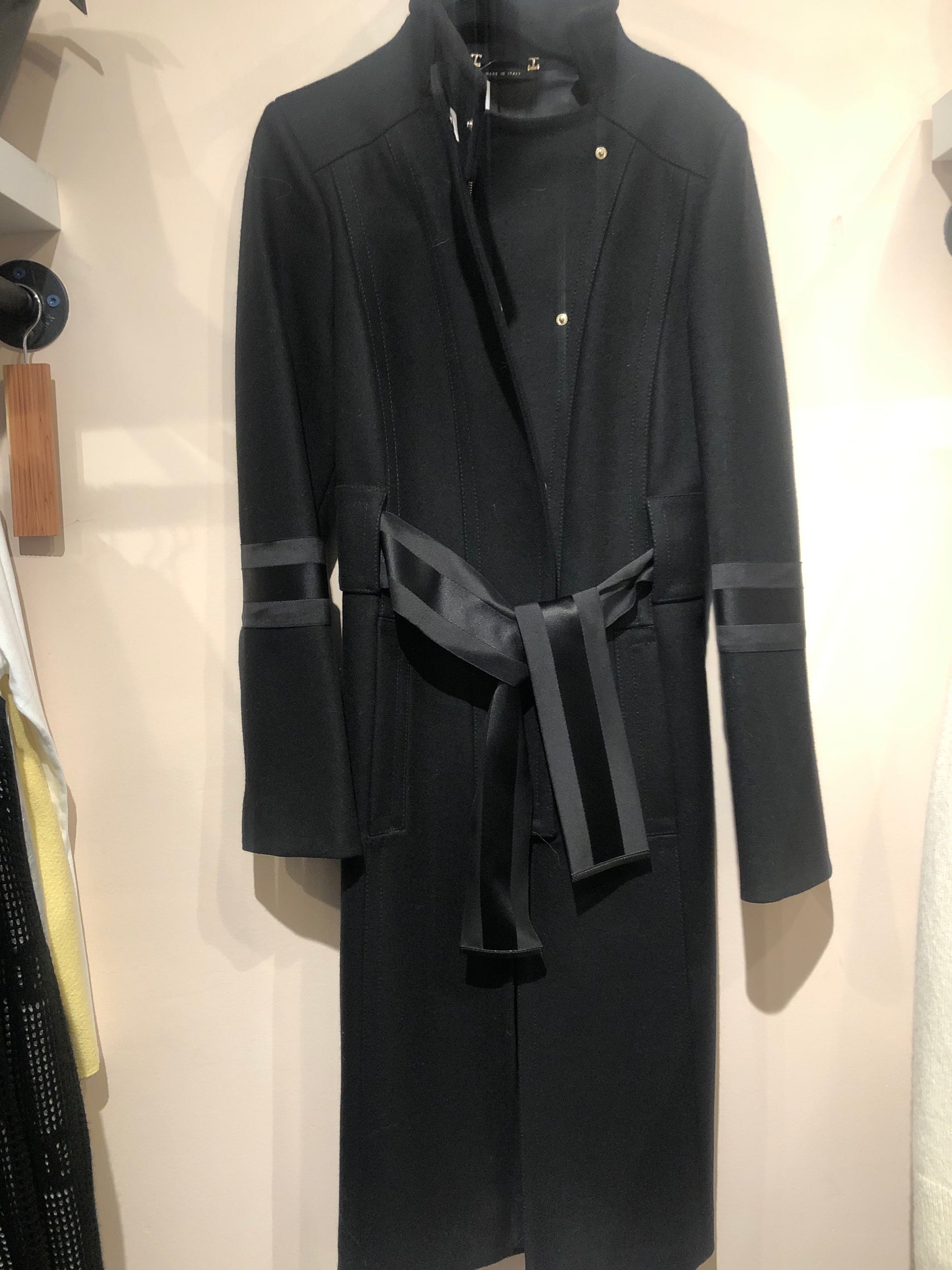 Gucci black coat- belt detail