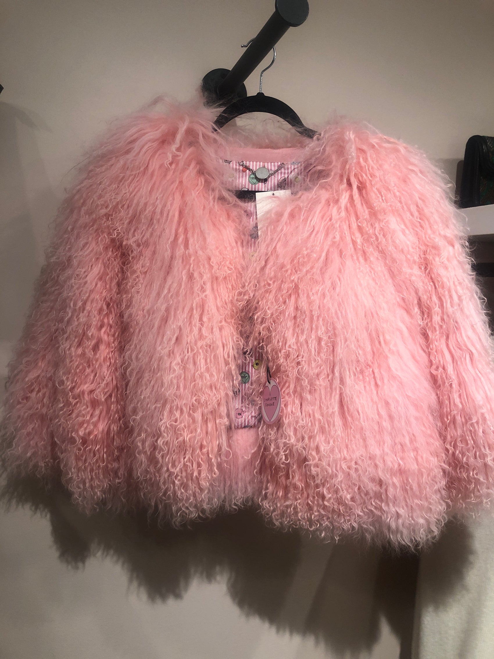 Charlotte Simone pink Mongolian fur