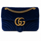 Gucci Blue Velvet Marmont Shoulder Bag