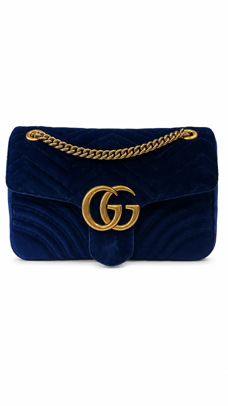 Gucci Blue Velvet Marmont Shoulder Bag
