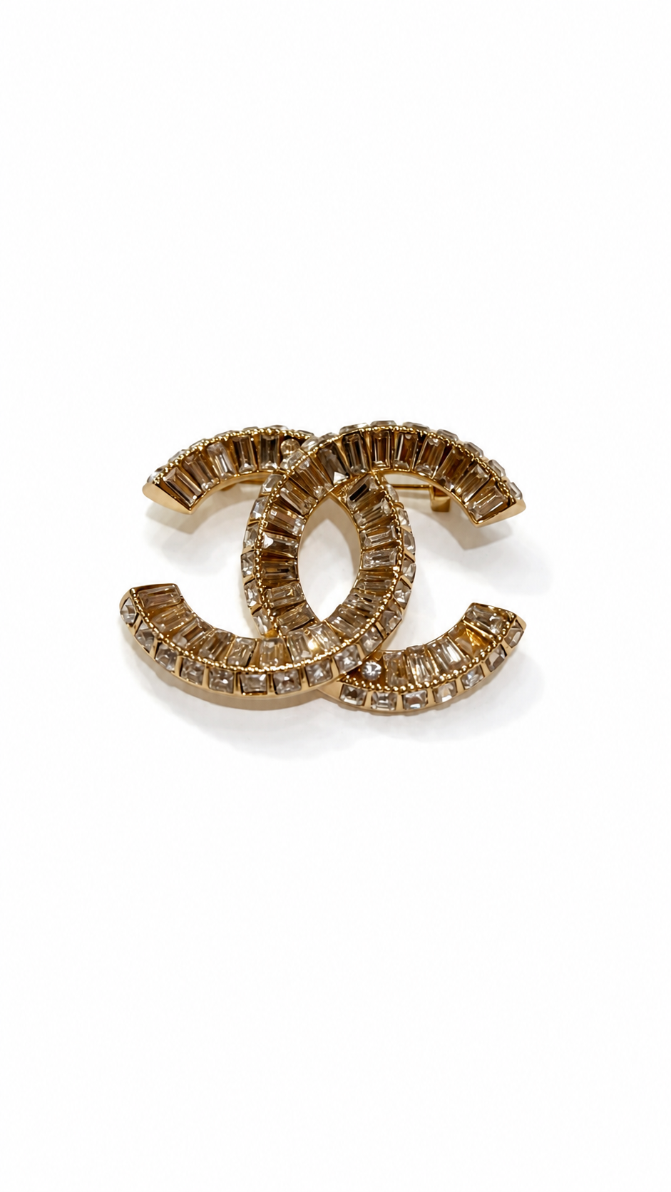 CHANEL CLASSIC CC CRYSTAL BROOCH IN GOLD TONE