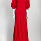 ELIE SAAB Red Open Back Bow Gown S
