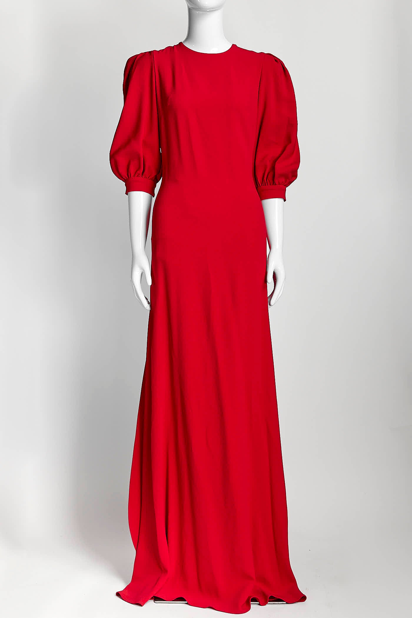 ELIE SAAB Red Open Back Bow Gown S