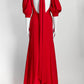ELIE SAAB Red Open Back Bow Gown S